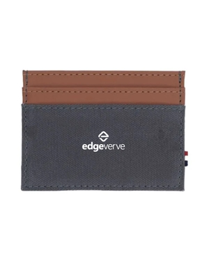 Houston Card Wallet- Grey with Tan